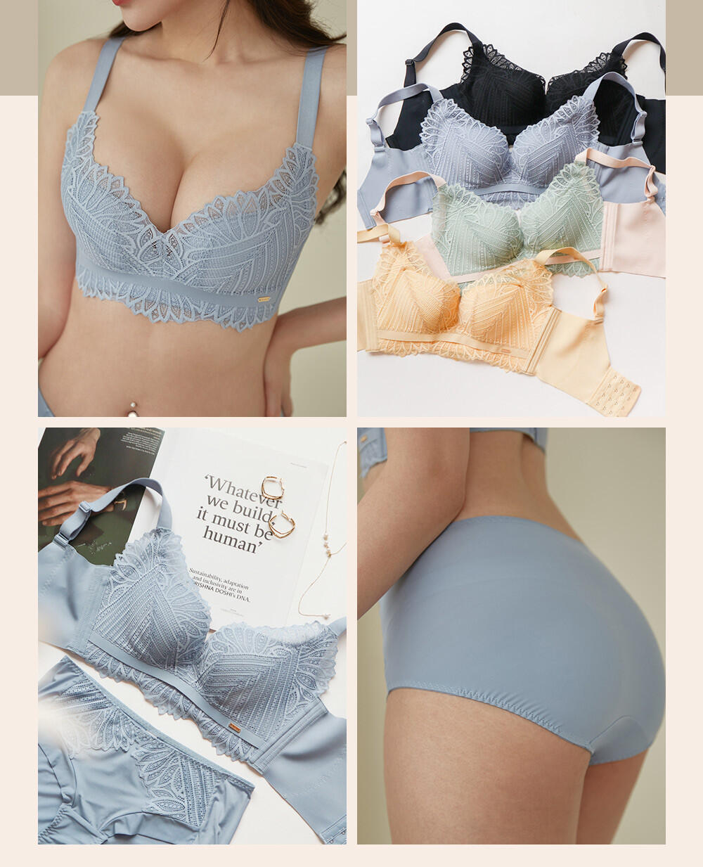 BRA286 無鋼圈【舒脂波波】天然乳膠調整型內衣單件 7色