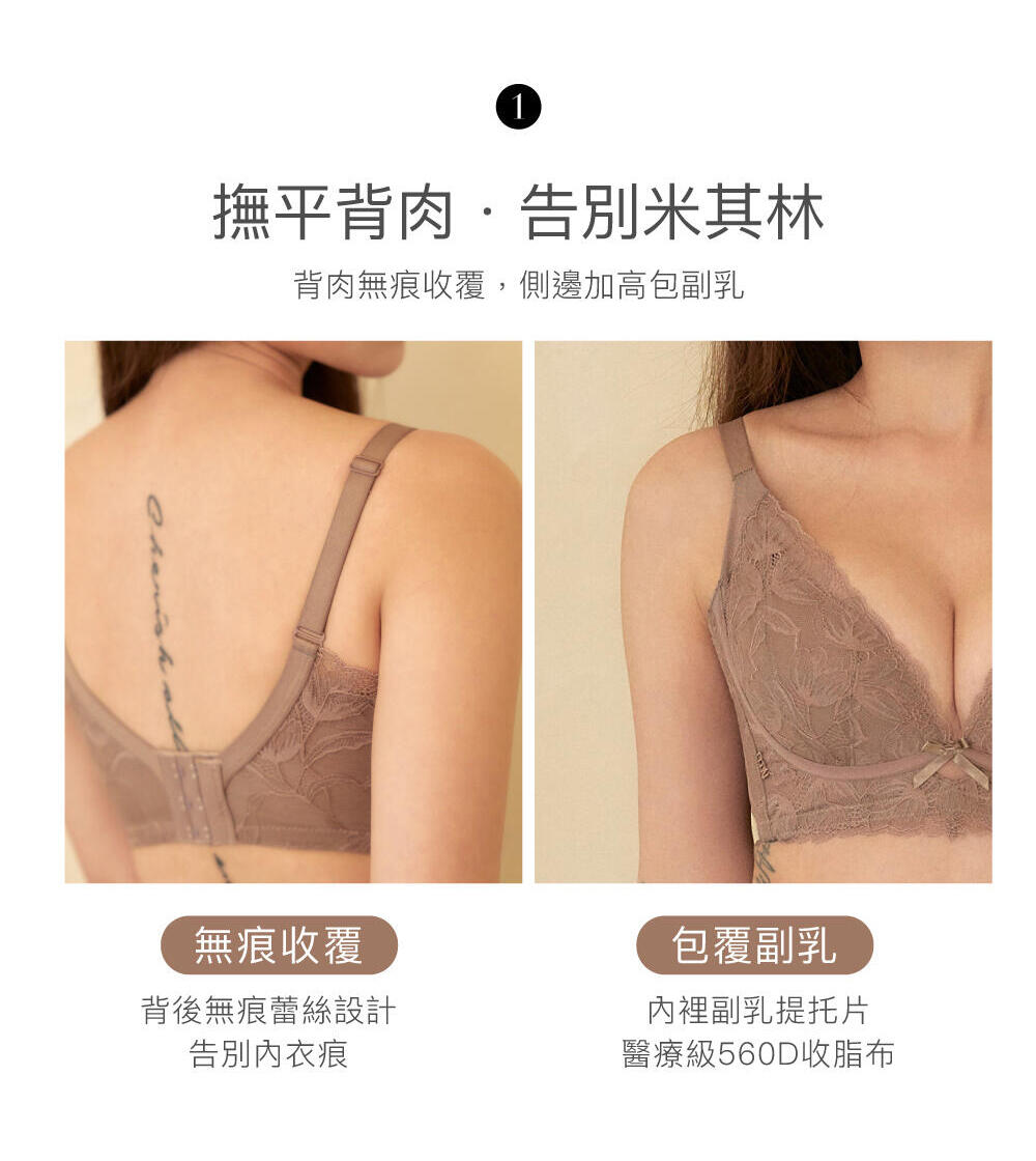 BRA332 無鋼圈【收脂V】深V聚攏調整型內衣單件 2色
